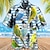 voordelige kampoverhemden voor heren-Voor heren Overhemd Hawaiiaans overhemd Automatisch Grafische prints Wijnoogst Strijkijzer Wit Geel Lichtgroen Zwart / Bruin Leger Groen Casual Hawaii Korte mouw Afdrukken Button-omlaag Kleding