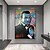 cheap Painting-Handmade Hand Painted Oil Painting Wall Modern Abstract Painting Graffiti Canvas Painting Home Decoration Decor Rolled Canvas No Frame Unstretched