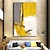ieftine Picturi Abstracte-pictură în ulei pictată manual pictată manual artă de perete abstract galben decor acasă decor pânză laminată fără cadru nestins