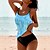 cheap Women&#039;s Swimwears-Women&#039;s Swimwear Tankini 2 Piece Normal Swimsuit 2 Piece Printing Polka Dot Pink Blue Purple Tank Top Bathing Suits Sports Beach Wear Summer