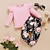 baratos Conjuntos-Bébé Para Meninas Conjunto Manga Longa Rosa Vermelho Rosa Floral Cor Sólida Frufru Laço Imprimir Algodão Escola Roupa Diária Básico Padrão 1-4 Anos