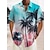 رخيصةأون قميص هاواي للرجال-قميص رجالي صيفي برسومات هاواي على شكل شجرة جوز الهند وأكمام قصيرة للشارع في الهواء الطلق وأزرار لأعلى وملابس مطبوعة وأزياء استوائية مصمم هاواي