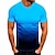 tanie Męskie koszulki casual-Męskie Podkoszulek Koszulka Gradient Półgolf Ulica Urlop Krótkie rękawy Odzież Moda Sportowy Podstawowy
