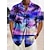 ieftine cămăși grafice pentru bărbați-Bărbați Cămașă Cămașă hawaiană Cravată Imprimeu Grafic Răsfrânt Mov Fucsia Maro Trifoi Alb + Alb Stradă Casual Mânecă scurtă Imprimeu Buton în jos Îmbrăcăminte Tropical Modă Șic Stradă Hawaiană