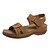 cheap Women&#039;s Sandals-Women&#039;s Sandals Plus Size Flat Heel Peep Toe Faux Leather Magic Tape Solid Color Black Khaki Beige