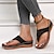 cheap Women&#039;s Sandals-Women&#039;s Sandals Slippers Plus Size Outdoor Slippers Outdoor Beach Solid Color Summer Flat Heel Open Toe Elegant Minimalism Faux Leather Loafer Black Brown khaki