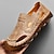 economico Scarpe artigianali da uomo-sandali in pelle da uomo scarpe fatte a mano sandali estivi marroni neri taglie forti slip-on traspiranti casual per vacanze all&#039;aria aperta
