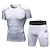 abordables Vêtements de cyclisme pour hommes-Arsuxeo Homme Ensemble de vêtements de sport Combinaison de compression 2 Pièces Athlétique Polyester Respirable Séchage rapide Doux Aptitude Fonctionnement Le jogging Tenue de sport Tenues de Sport