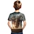 levne chlapecká 3D trička-módní dopis vzor tištěné tričko s krátkým rukávem módní 3D tištěné barevné košile pro chlapce a dívky