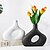 abordables Décorations en Bois-Résine vase créatif ornements simple arrangement de fleurs maison douce décoration oeuvre noir blanc 1pc