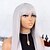 cheap Synthetic Wig-Synthetic Wig Straight Natural Straight Neat Bang Machine Made Wig 28 inch White Synthetic Hair Women&#039;s Classic Easy to Carry Natural Hairline White