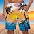 baratos Bermuda de Surf-Homens Bermuda de Surf Shorts de Natação Calção Justo de Natação Bermudas Shorts de praia Com Cordão Cintura elástica Impressão 3D Gráfico Coqueiro Respirável Secagem Rápida Curto Casual Diário