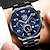 お買い得  クォーツ腕時計-男性クォーツ時計ファッション高級カジュアルアナログ腕時計ブレスレットセット黒ビジネスメンズステンレス鋼時計男性腕時計セット