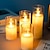 economico Luci notturne e decorative-simulazione a lume di candela 3 pezzi bagliore imitazione altalena stoppino batterie integrate accattivante decorare tazza di vetro acrilico led a lume di candela incandescente