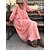cheap Maxi Dresses-Women&#039;s Cotton Linen Dress Casual Dress Swing Dress Maxi long Dress Cotton And Linen Basic Casual Outdoor Daily V Neck Ruched Long Sleeve Summer Spring Fall 2023 Regular Fit Pink Sky Blue Gray Pure