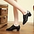 cheap Women&#039;s Dance Shoes-Women&#039;s Latin Shoes Modern Shoes Dance Shoes Prom Ballroom Dance Lace Up Split Sole Rubber Sole Thick Heel Closed Toe Lace-up Adults&#039; Black
