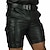abordables Shorts décontractés-Homme Shorts décontractés Short en similicuir Poche Couleur unie Court Soirée du quotidien Mode Classique Noir
