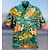 billiga lägerskjortor för män-Herr Skjorta Hawaii skjorta Bokstav Grafiska tryck Poker Nedvikt Vit Svart / Grön Gul Ljusgrön Svart / Röd Ledigt Hawaiisk Kortärmad Mönster Button-Down Kläder Tropisk Mode Hawaiisk Mjukt