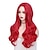 cheap Synthetic Trendy Wigs-Love Long Red Wavy Wig for Women Middle Part Natural Looking Curly Hair Mermaid Red Synthetic Heat Resistant Fibre Wigs for Daily Party Use