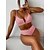 cheap Bikini Sets-Women&#039;s Swimwear Bikini Normal Swimsuit Solid Color 2 Piece White Pink Blue Purple Orange Bathing Suits Beach Wear Summer Sports