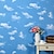 cheap Nature&amp;Landscape Wallpaper-Cool Wallpapers Wall Mural 1 Roll Vinyl Blue Wallpaper, Blue Sky White Clouds Wall Decor Paper, Self Adhesive Waterproof Wallpaper For Living Room, Peel And Stick Wall Stickers, 23.6&#039;&#039;x118&#039;&#039;