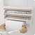 preiswerte Küchen-Aufbewahrung-Multifunktionaler Plastikfolienschneider Wandmontierter Küchenpapierhandtuchhalter Schiebemesser Alufolie Trennbox Lagerregal