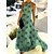cheap Maxi Dresses-Women&#039;s Casual Dress Swing Dress Print Dress Long Dress Maxi Dress Streetwear Casual Floral Tribal Marbling Print Outdoor Daily Vacation Halter Sleeveless Dress Regular Fit White Dark Green Brown
