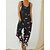 cheap Women&#039;s Jumpsuits-Women&#039;s Overall Pocket Print Floral U Neck Streetwear Street Daily Regular Fit Sleeveless Black Blue Khaki S M L Summer