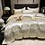 preiswerte 3D-Bettbezüge-Bettbezug-Sets floral 4-teilig Seide Luxus beige Stickerei Luxus / 500 / 4 Stück (1 Bettbezug, 1 flaches Laken, 2 Shams)