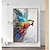 ieftine Picturi cu Animale-pictură în ulei 100% artă de perete pictată manual pictată manual pe pânză animal colorat abstract papagal pasăre decor decor pânză rulată fără cadru neîntins