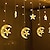 voordelige LED-lichtstrengen-ramadan eid lichten 8.2ft ster gordijn lichten 12 sterren 138 led 12 drop fairy lichtslingers met 8 knipperende modi decoratie voor binnen ramadan party slaapkamer bruiloft