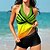 cheap Women&#039;s Swimwears-Women&#039;s Swimwear Tankini 2 Piece Normal Swimsuit 2 Piece Printing Striped Black Yellow Pink Blue Green Tank Top Bathing Suits Sports Beach Wear Summer