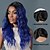 cheap Synthetic Lace Wigs-Synthetic Lace Wig Curly Style 26 inch Blue Middle Part 13x1 Lace Front Wig Women&#039;s Wig Lake Blue