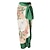 Χαμηλού Κόστους μαγιό &amp; ρούχα παραλίας-2 pcs Μαγιό Που καλύπτει Ρετρό / Βίντατζ Δεκαετία &#039;80 Γυναικεία Φλοράλ Πολυεστέρας Πράσινο του τριφυλλιού Φούστα Ολόσωμο μαγιό