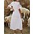 cheap Casual Dresses-Women&#039;s Casual Dress Sundress Summer Dress Long Dress Maxi Dress Basic Casual Pure Color Lace Patchwork Outdoor Daily Vacation V Neck Half Sleeve Dress Loose Fit White Pink Summer Spring S M L XL XXL