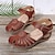 cheap Women&#039;s Sandals-Women&#039;s Sandals Wedge Sandals Plus Size Outdoor Beach Cut Out Platform Wedge Heel Round Toe Casual Minimalism Faux Leather Buckle Solid Color dark brown White khaki