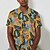 billiga Herrtröjor-Herr Skjorta Hawaii skjorta Grafiska tryck Löv Nedvikt Gul Gata Ledigt Kort ärm Button-Down Mönster Kläder Mode Streetwear Designer Mjukt