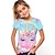 billige piges 3d t-shirts-modedyr søde trykte kortærmede t-shirt mode 3d-printede farverige skjorter til drenge og piger