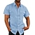 Χαμηλού Κόστους ανδρικό πουκάμισο με κουμπιά-Ανδρικά Πουκάμισο Πουκάμισο με κουμπιά Casual πουκάμισο Μαύρο Λευκό Βαθυγάλαζο Κοντομάνικο Σκέτο Απορρίπτω Ανοιξη καλοκαίρι Causal Καθημερινά Ρούχα Μπροστινή τσέπη