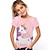 voordelige T-shirts &amp; Blouses-Kinderen Voor meisjes T-shirt Tekenfilm Buiten Korte mouw Aanbiddelijk 3-7 jaar Lente Blozend Roze