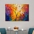 cheap Floral/Botanical Paintings-Big Size Tree Wall Art For Living Room Hand-Painted Forest Oil Painting Colorful Artwork Landscape Canvas Home Decoration Wall Decor