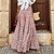 cheap Skirts-Women&#039;s Swing Long Skirt Polyester Maxi Pink Rose Skirts Print Street Vacation Fashion coastal grandma style Boho S M L