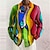 billiga grafiska skjortor för män-Herr Skjorta Grafisk skjorta Abstrakt Nedvikt Gul Blå Purpur Regnbåge 3D-tryck Utomhus Gata Långärmad Mönster Button-Down Kläder Mode Designer Ledigt Andningsfunktion
