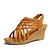 cheap Women&#039;s Sandals-Women&#039;s Sandals Wedge Sandals Braided Sandals Party Daily Wedge Heel Open Toe Elegant Casual Faux Leather Elastic Band Braided Black White Brown