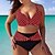 cheap Women&#039;s Swimwears-Women&#039;s Swimwear Bikini 2 Piece Normal Swimsuit Slim Plain Multi Color Black Red White Camisole Strap Bathing Suits New Vacation Fashion