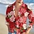 cheap Men&#039;s Hawaiian Shirt-Men&#039;s Shirt Summer Hawaiian Shirt Floral Rose Graphic Prints Turndown Yellow Red Blue Orange Outdoor Street Long Sleeve Button-Down Print Clothing Apparel Fashion Streetwear Designer Casual