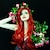 baratos Peruca para Fantasia-Peruca de sereia vermelha encaracolada para mulheres longo ondulado cosplay cabelo diário peruca de fibra sintética resistente ao calor para festa de natal (apenas perucas)