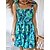 cheap Casual Dresses-Women&#039;s Casual Dress Floral Summer Dress Slip Dress Strap Ruched Print Mini Dress Outdoor Street Fashion Streetwear Slim Sleeveless Black Green Summer Spring S M L XL