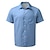 baratos camisa de botão masculina-Homens Camisa Social camisa de botão camisa de verão Preto Verde Tropa Azul Claro Cinzento Manga Curta Listrado Aberto para a Lateral Estampado Rua Diário Botão para baixo Roupa Moda Casual