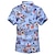 abordables camisas hawaianas de verano para hombre-Hombre Camisa Camisa casual Azul Piscina Manga Corta Graphic Cuello Inglés Casual Hawaiano Ropa Casual Estilo playero